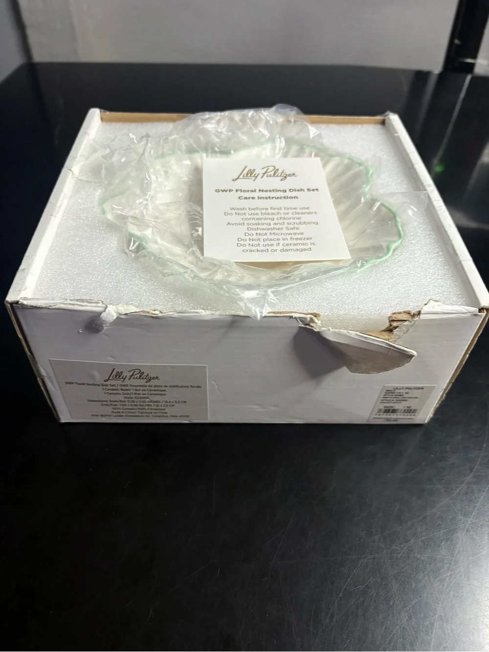 Lilly Pulitzer ceramic floral nesting dish set